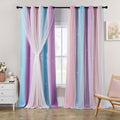 XiDi Curtains for Girls Bedroom Decor 108 in Long Rainbow Blackout