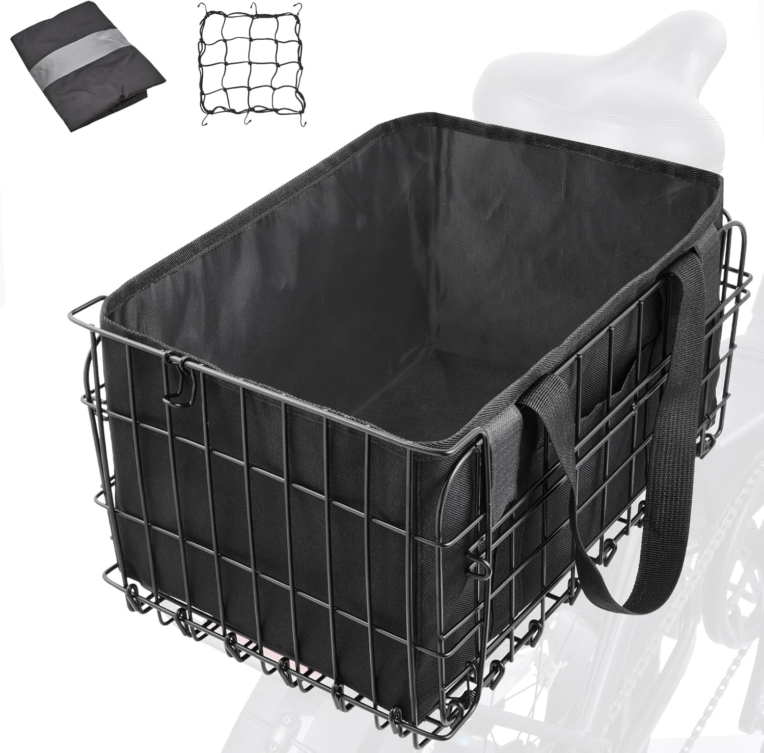 Zacro Bike Basket Rear: Durable Folding Metal Design