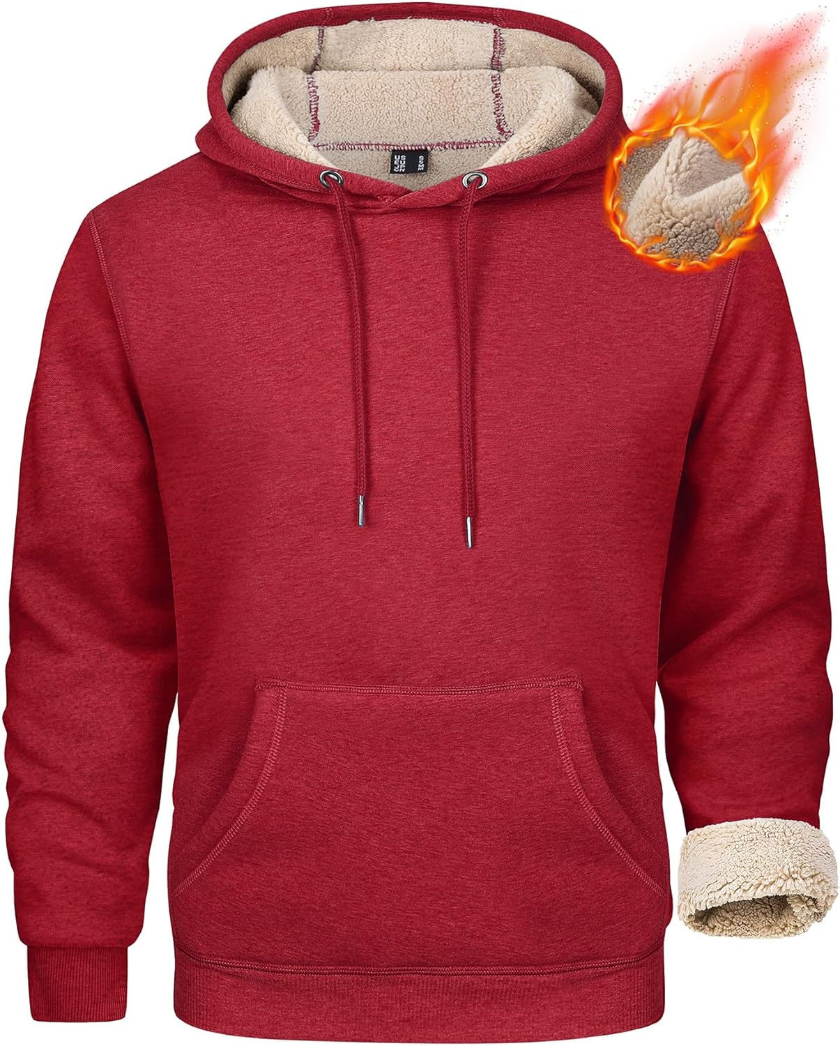 MAGCOMSEN Men's Heavy Hoodie Sherpa Fleece Lined Pullover