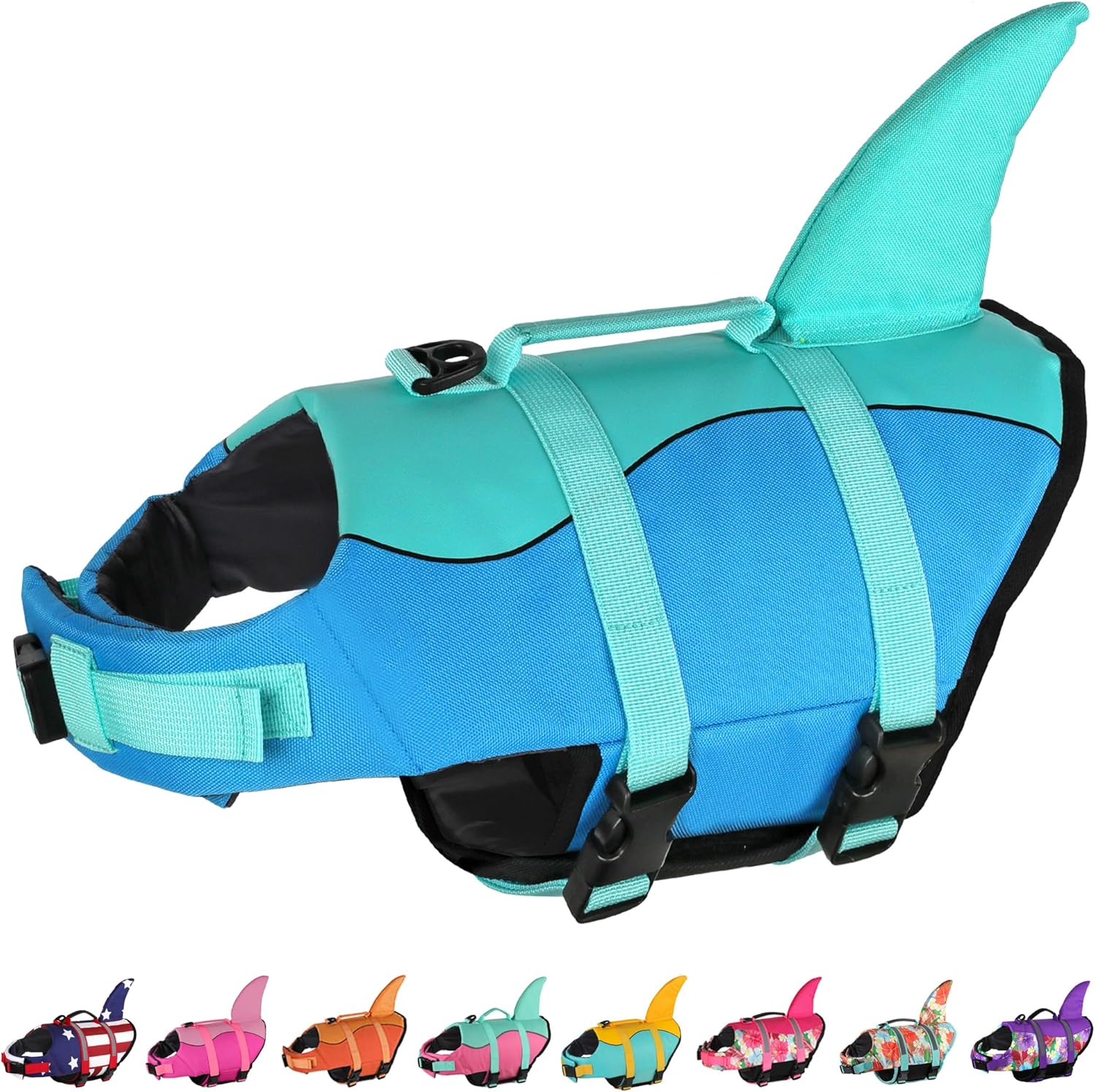 Dogcheer Dog Life Jacket for Swimming with Cute Shark Design