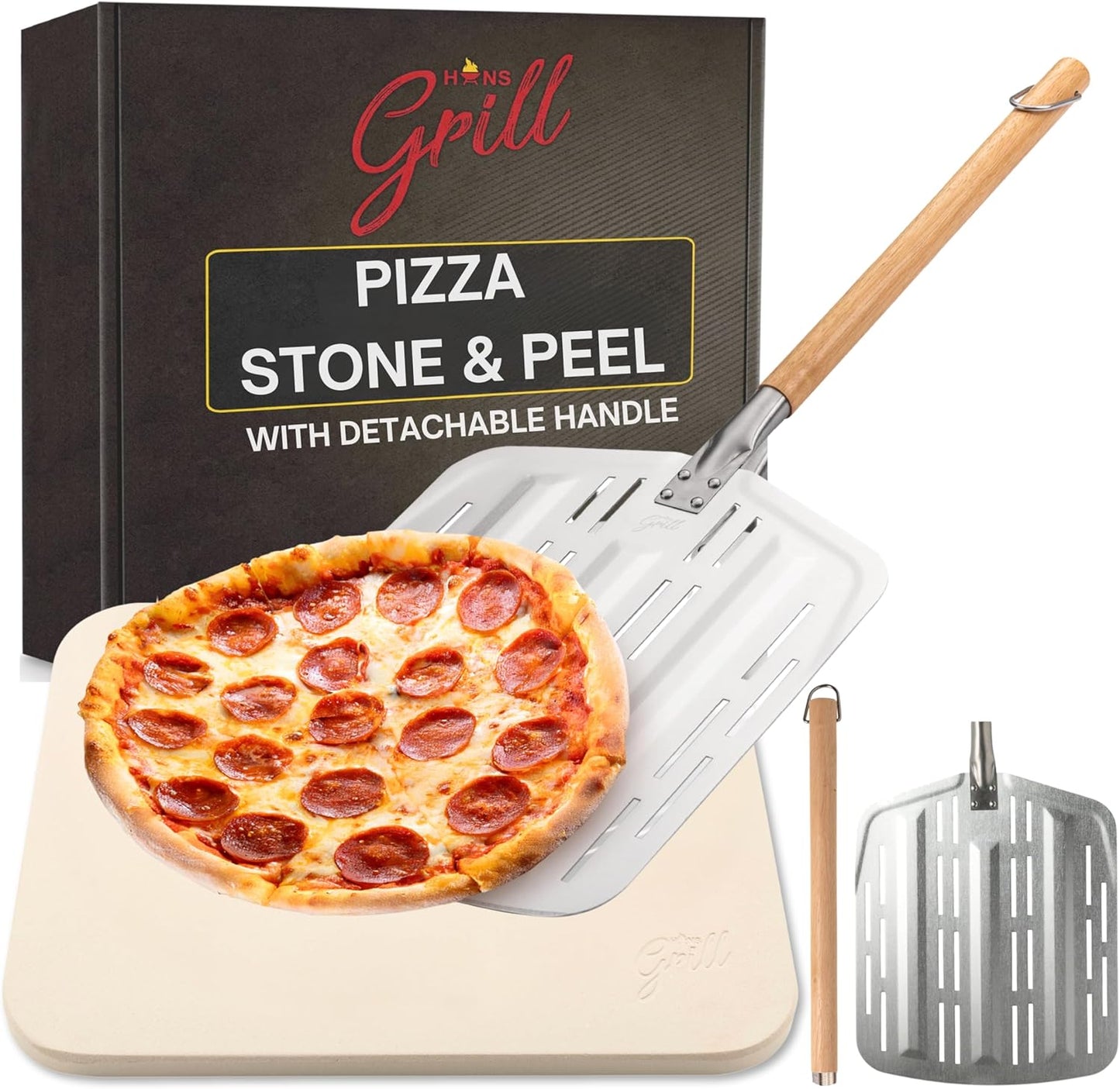 Hans Grill Pizza Stone PRO XL for Perfectly Baked Pizzas