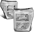DNA MOTORING Chrome Housing Headlights Compatible with 11-16 Super