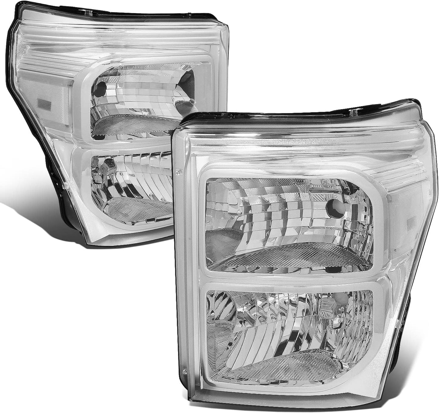 Chrome Housing Headlights Replacement for 11-16 F-Series Trucks