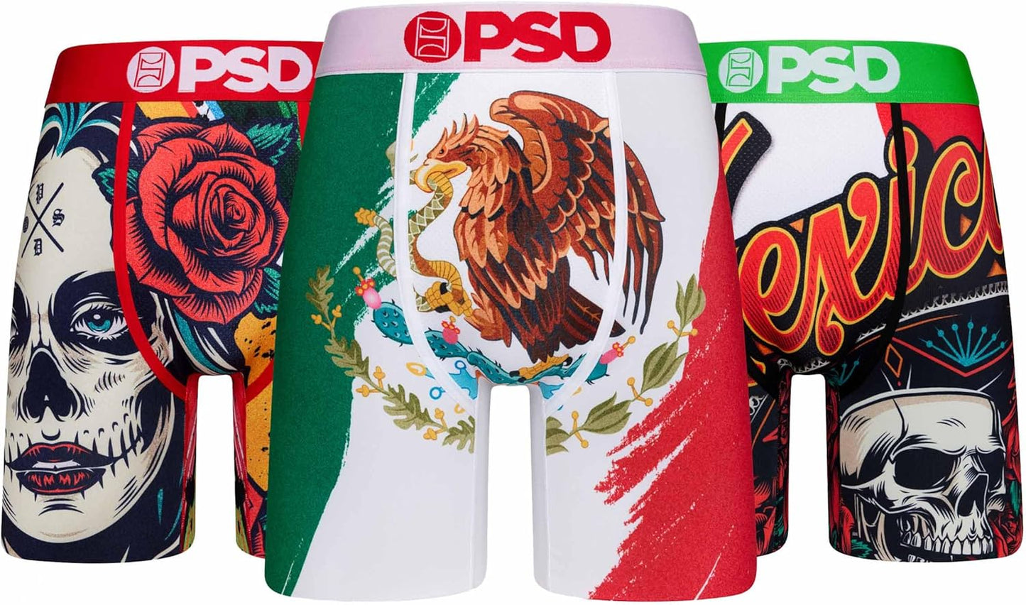 PSD Men's Printed Boxer Briefs - Comfortable 7 Inch Inseam Underwear