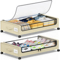 Under Bed Storage with Wheels 2-Pack - Rolling 60L Organizers