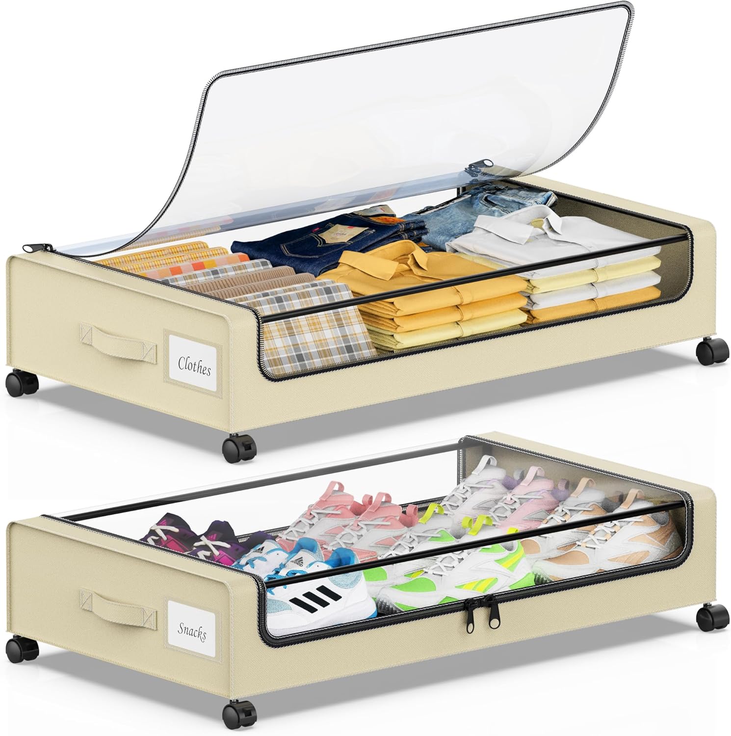 Beborxue Under Bed Storage with Wheels for Organized Living