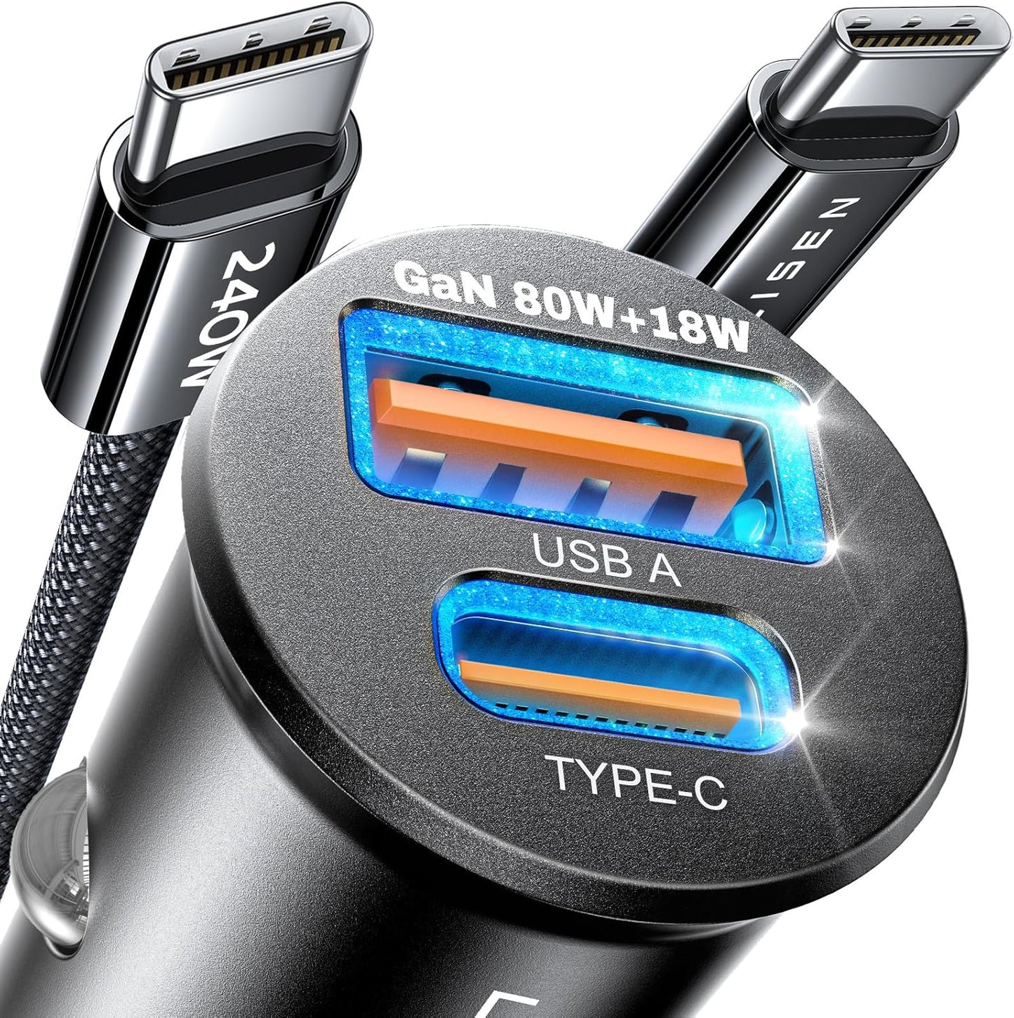 Lightning Fast Charging for iPhone 16 Pro Max with LISEN 80W GaN Car Charger