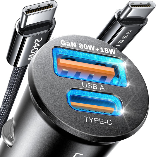 Lightning Fast Charging for iPhone 16 Pro Max with LISEN 80W GaN Car Charger