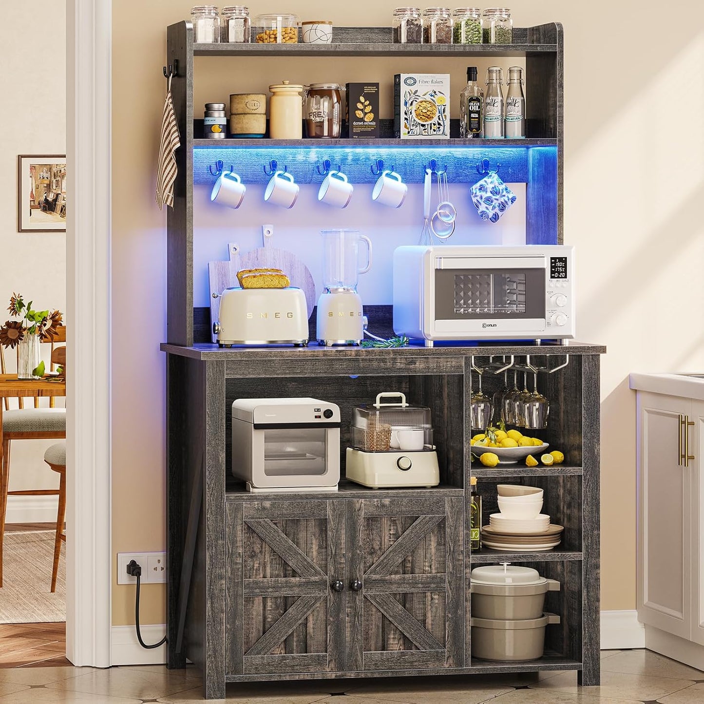 Itaar Farmhouse Coffee Bar Cabinet: Stylish Storage Solution