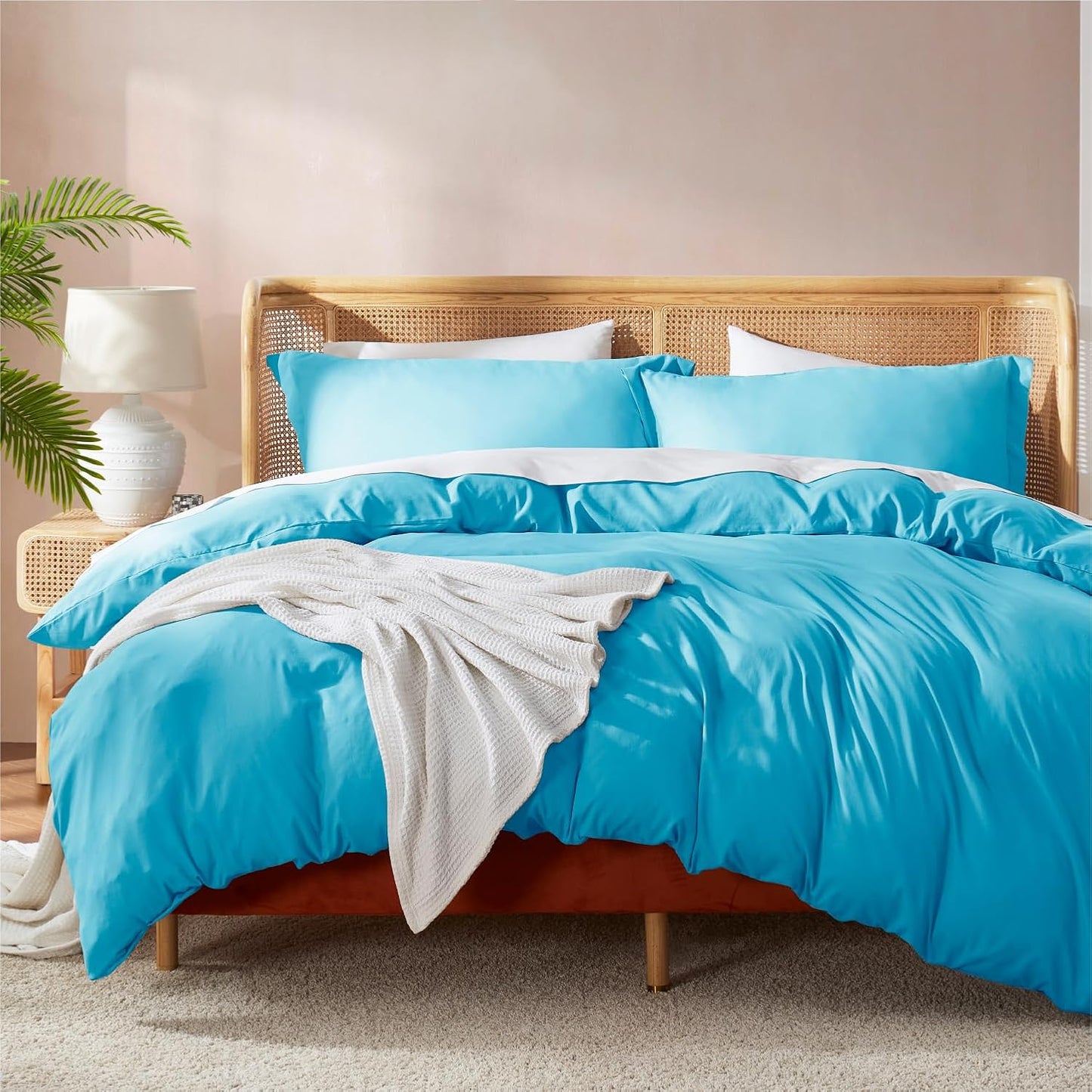 Nestl Bright Blue King Size Duvet Cover Set for Ultimate Comfort