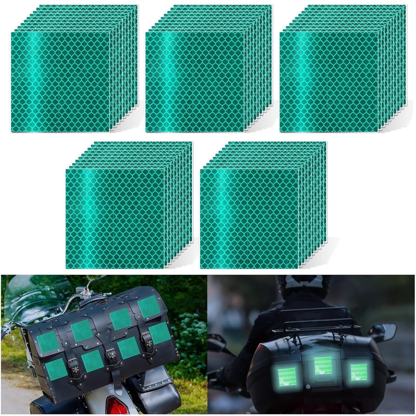 Non Fading Green Reflective Stickers for Safety and Visibility