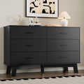 Modern 6-Drawer Dresser for Bedroom with Adjustable Leg