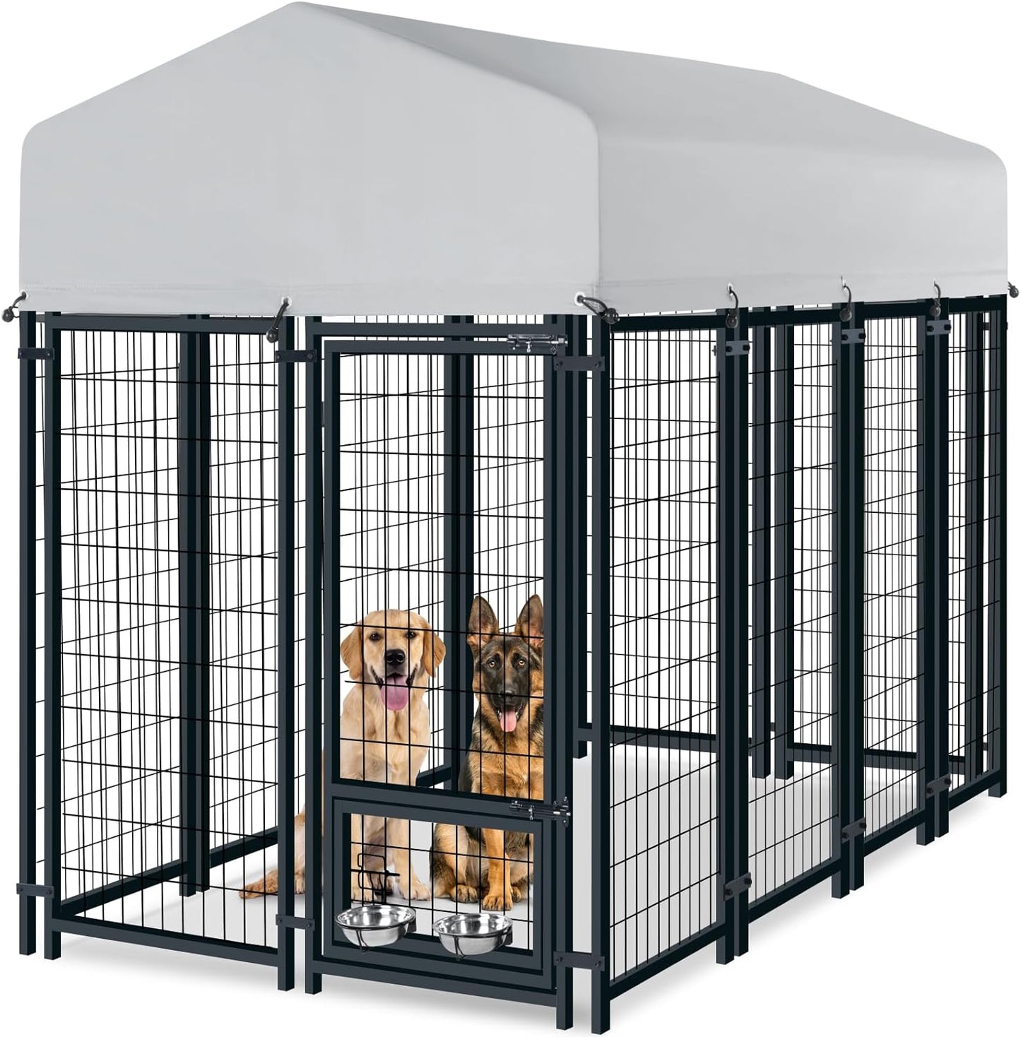 Oranland Outdoor Dog Kennel with Heavy Duty Welded Wire Steel