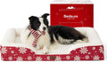 Large Orthopedic Dog Bed 35in Amber Noel-Red - Supportive Washable