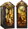 Book Nook Kit for Adult DIY Miniature Dollhouse Bookend - Cozy LED