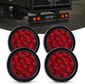 Nilight 4in 12LED Red Round Stop Brake Turn Tail Lights - Bright