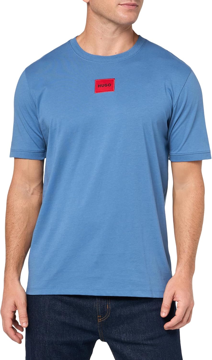 HUGO Men's Ribbed Crew Neck Regular Fit Center Logo T-Shirt Review