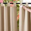 Outdoor Patio Curtains 95 in Long Biscotti Beige - Waterproof