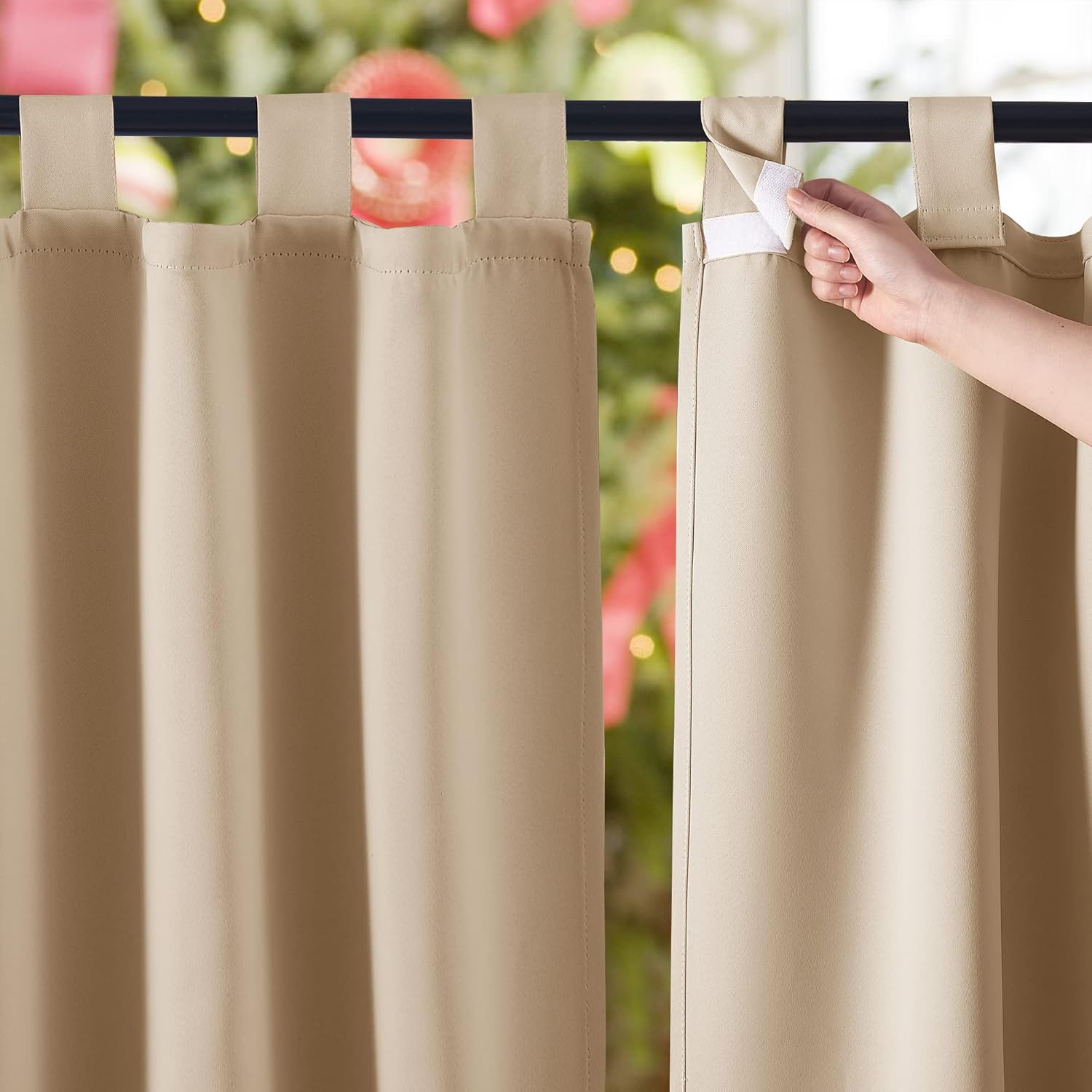NICETOWN Waterproof Outdoor Curtains for Patio and Cabana Use