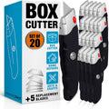 Premium Utility Knife Set of 20 - Heavy Duty Retractable Box Cutters