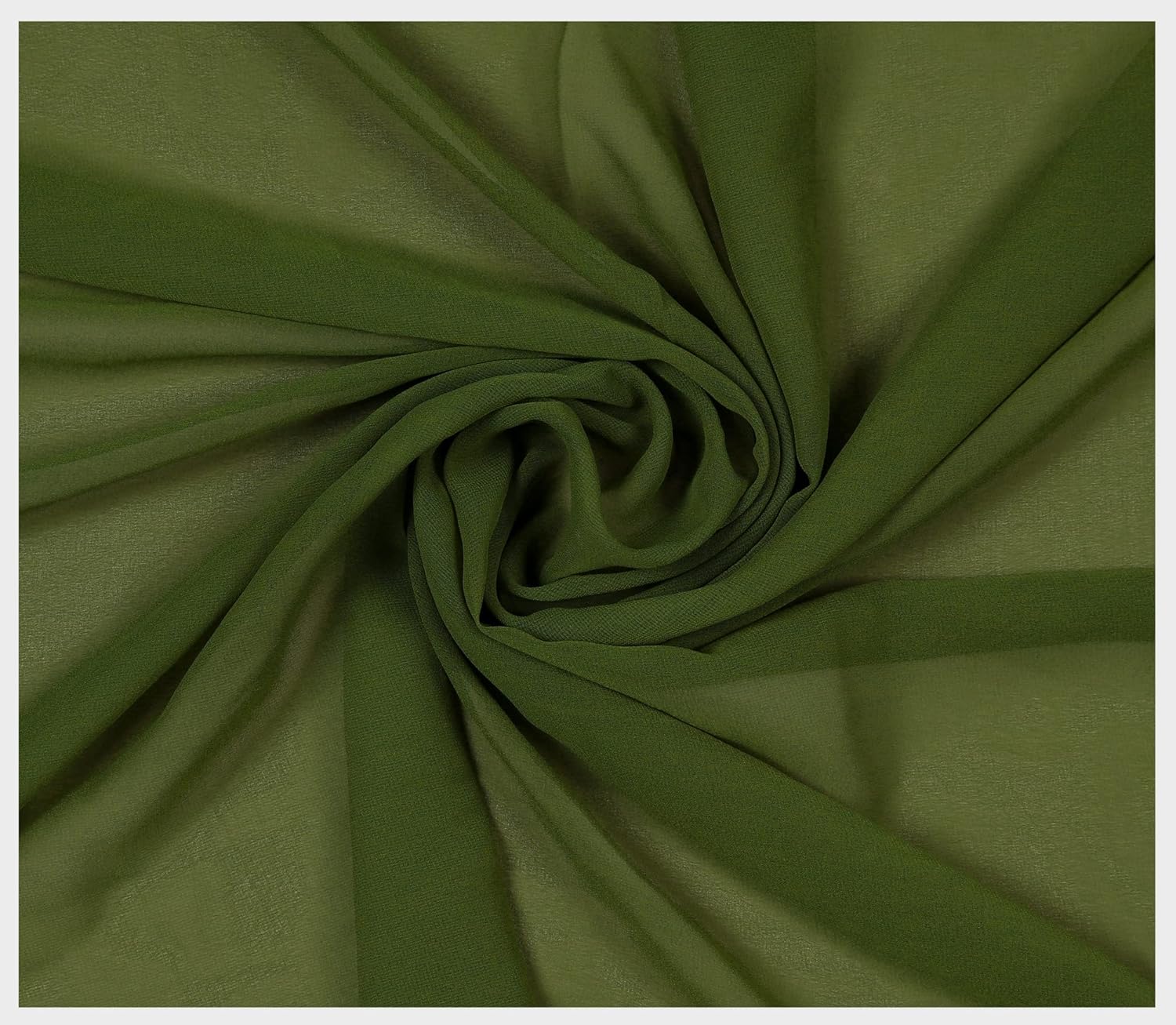 MDS Pack of 5 Yard Olive Green Chiffon Fabric for Crafts