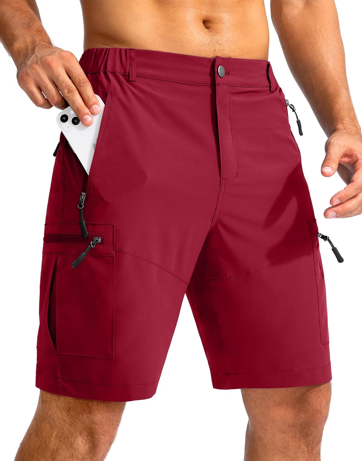 Pudolla Men's Hiking Cargo Shorts 9in Lightweight Outdoor Gear