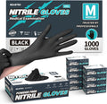 Beastek Nitrile Exam Gloves 4.0 Mil, 1000 Pcs - Black Disposable