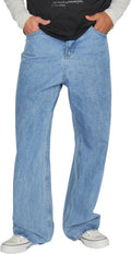 Plaid&Plain Men's Baggy Jeans Wide Leg Y2k Denim - Vintage Skate Fit