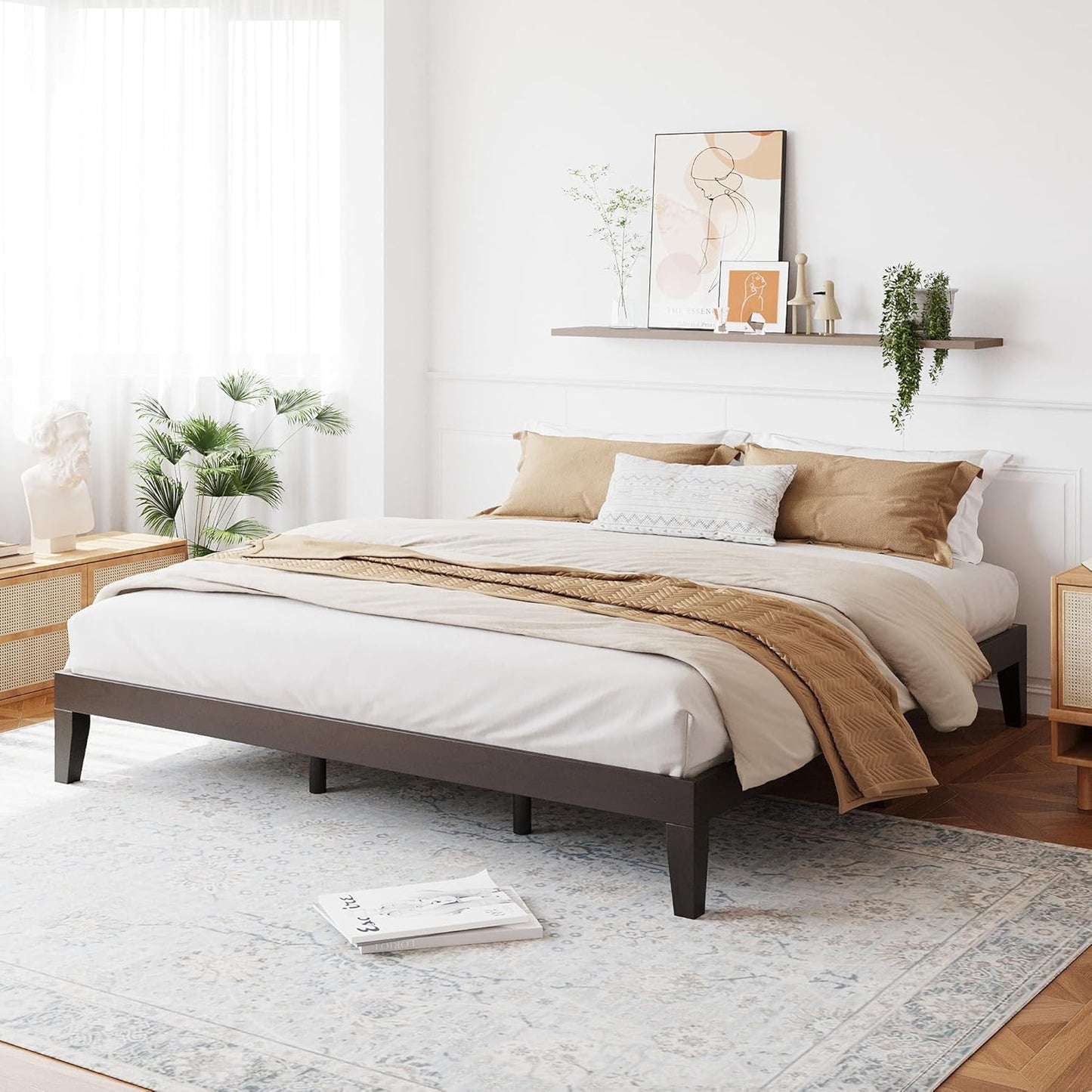 COLAMY 12 Inch King Size Platform Bed Frame for Modern Bedrooms
