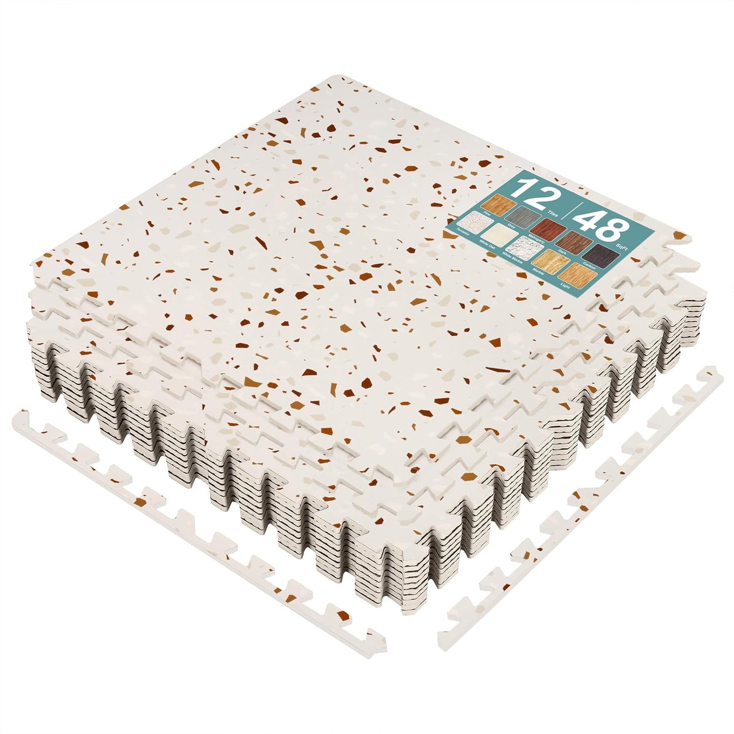 Sorbus Wood Grain Floor Tiles Foam Mat for Home and Business