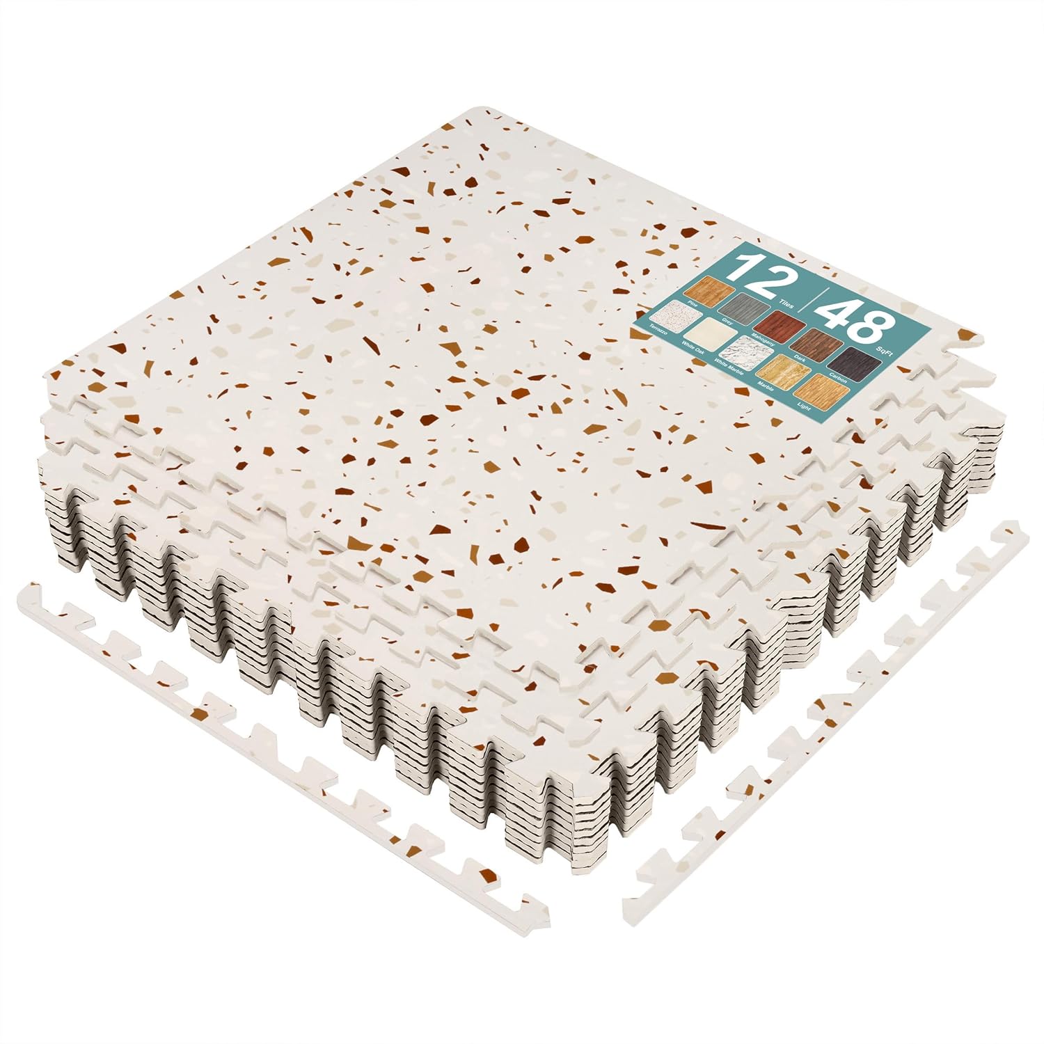 Sorbus Wood Grain Floor Tiles Foam Mat for Home and Business