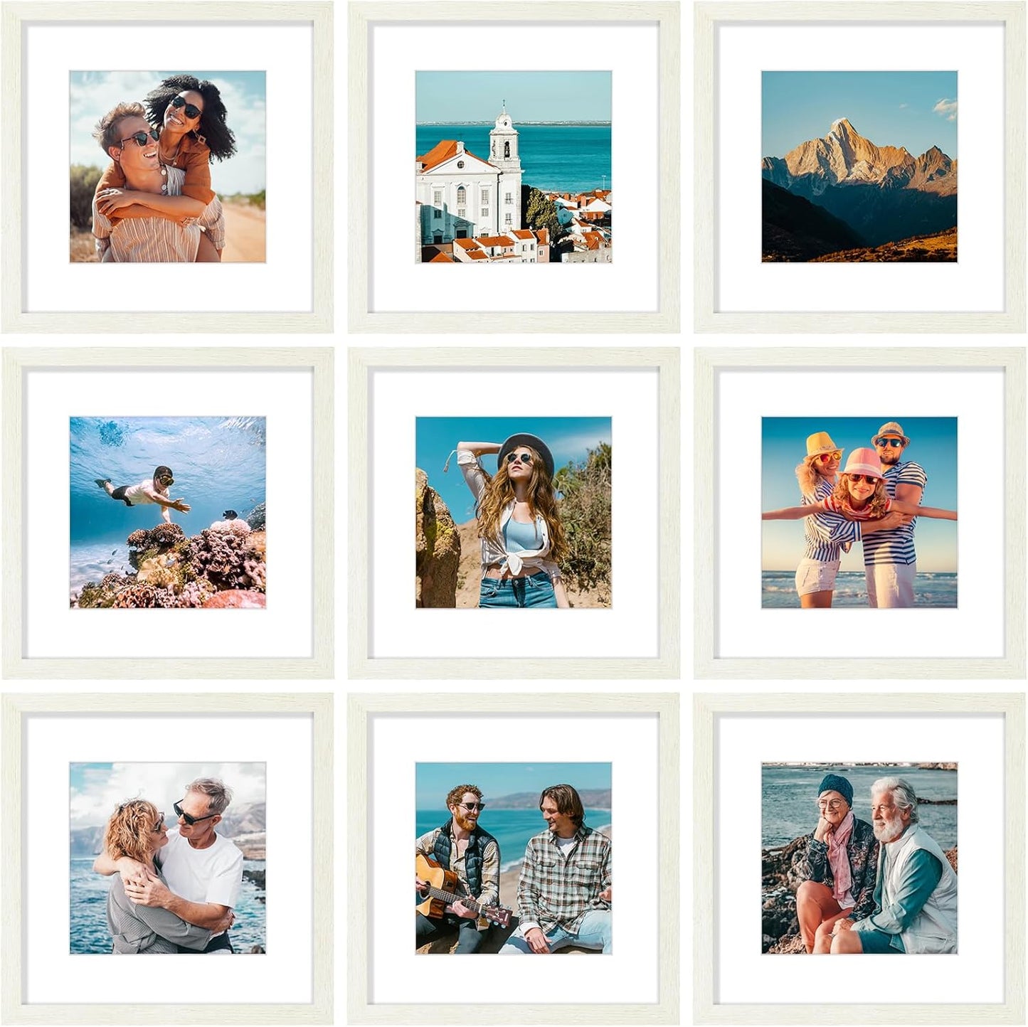 Vittanly 12x12 Picture Frames Set of 9 for Wall Display