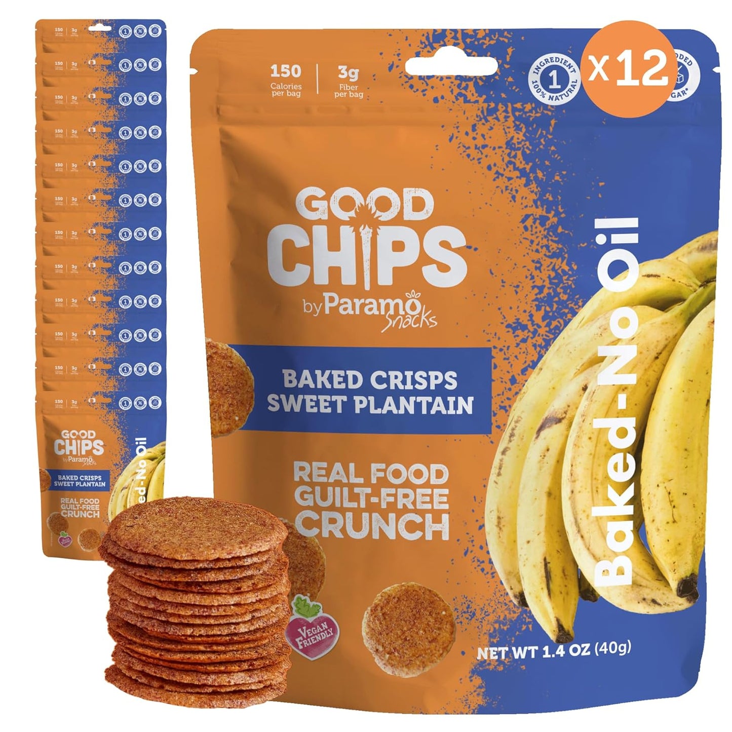 Baked Sweet Plantain Crisps - Healthy Crunchy Snack Pack