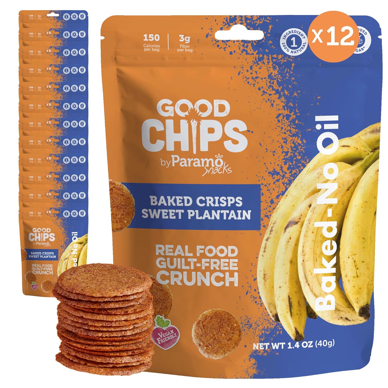Baked Sweet Plantain Crisps - Healthy Crunchy Snack Pack