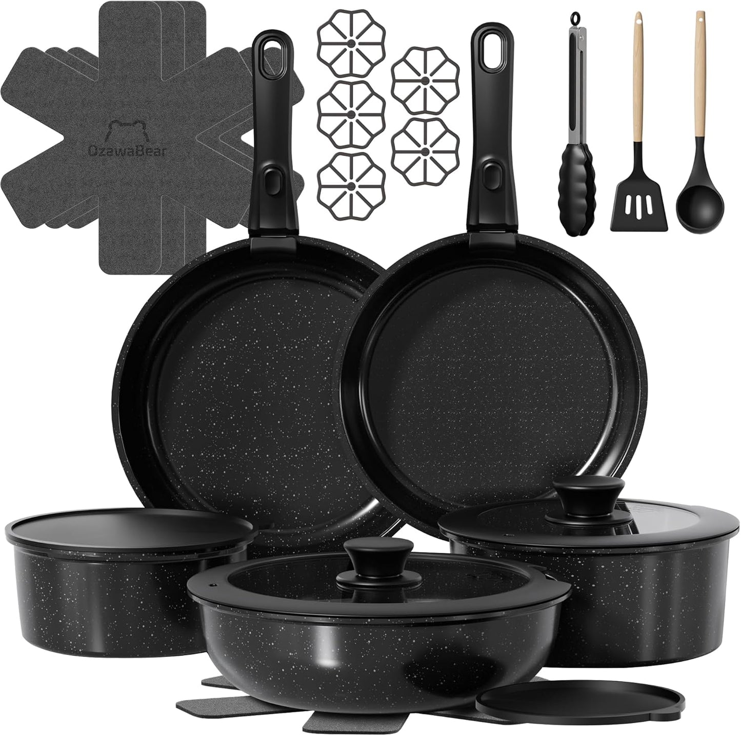 23 Pcs Non Stick Ceramic Cookware Set for Healthy Cooking