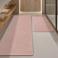 Pink Bathroom Rug Sets 2 Piece - Quick Dry Thin Bath Mat Set