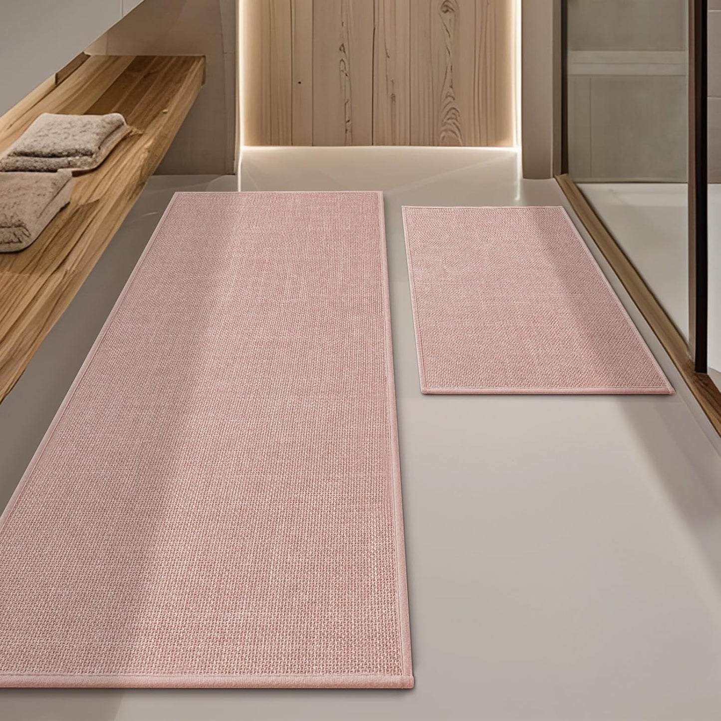 YIHOUSE Pink Bathroom Rug Sets 2 Piece for Stylish Comfort