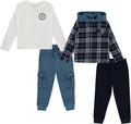 Boys 4 Pack Wardrobe Set with Hoodie, Tee & Joggers for Comfort