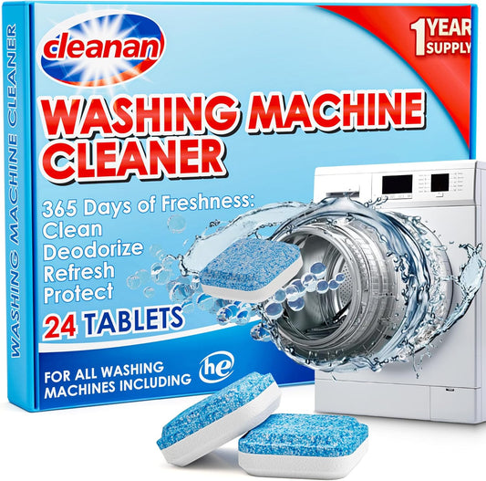 24-Pack Washer Cleaner Tablets - Deep Clean Year-Round!