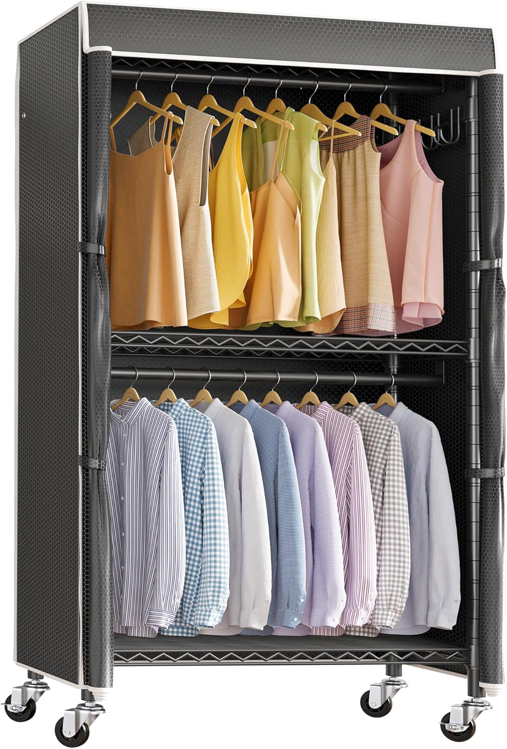 VIPEK R2C Heavy Duty Clothes Rack with Cover for Organizing