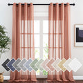 NICETOWN Linen Textured Semi Sheer Curtains for Large Windows