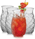 Set of 4 Libbey Tiki Pineapple Glasses - Perfect for Cocktails!