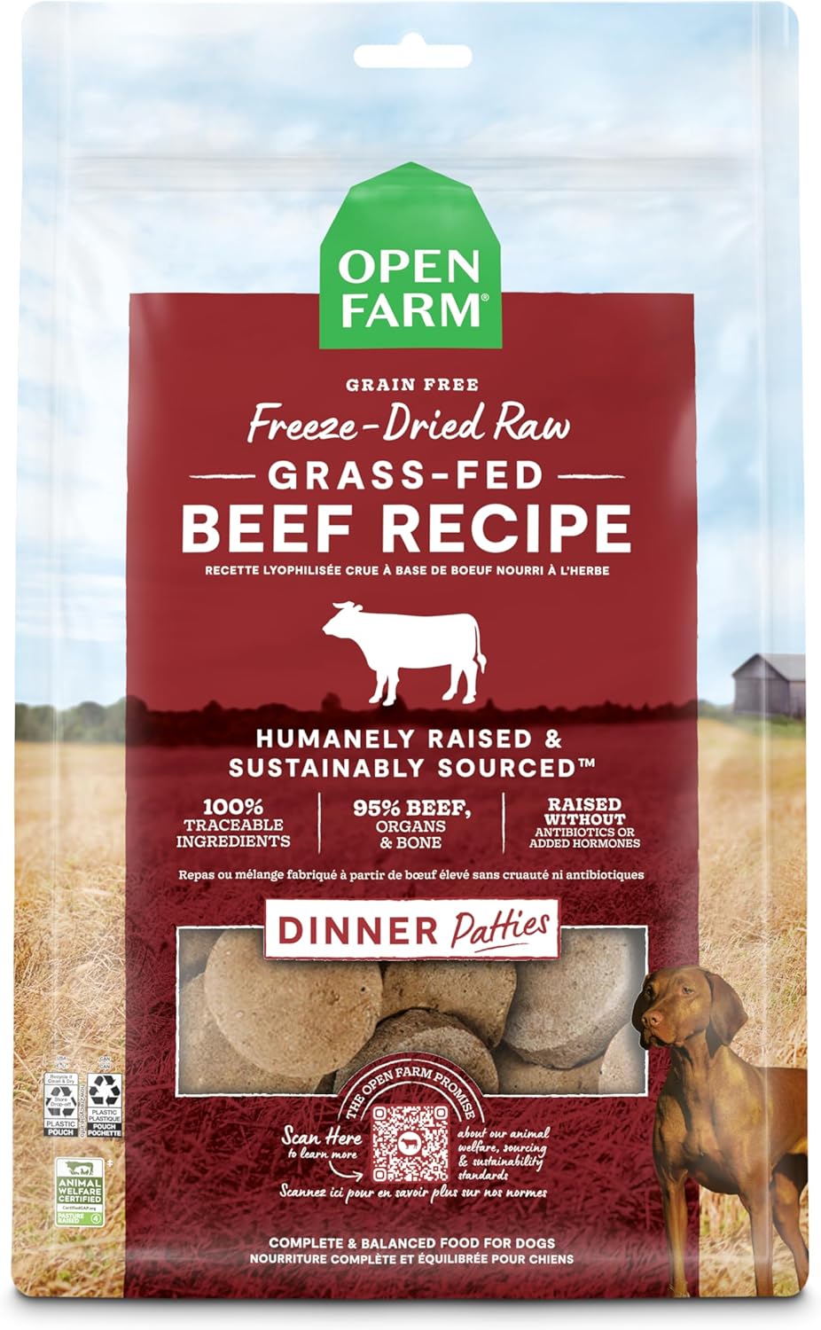 Freeze Dried Raw Dog Food Patties with 95% Meat & Organs