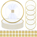 50 Sets Clear Gold Charger Plates & Rings by Uiifan