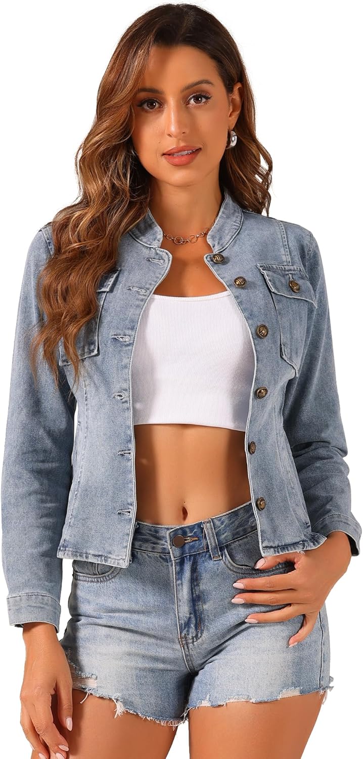 Allegra K Casual Denim Jacket for Women: Classic Style & Comfort