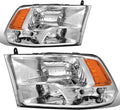 Chrome Amber Headlights Compatible with 10-18 Ram 1500-5500 - Clear