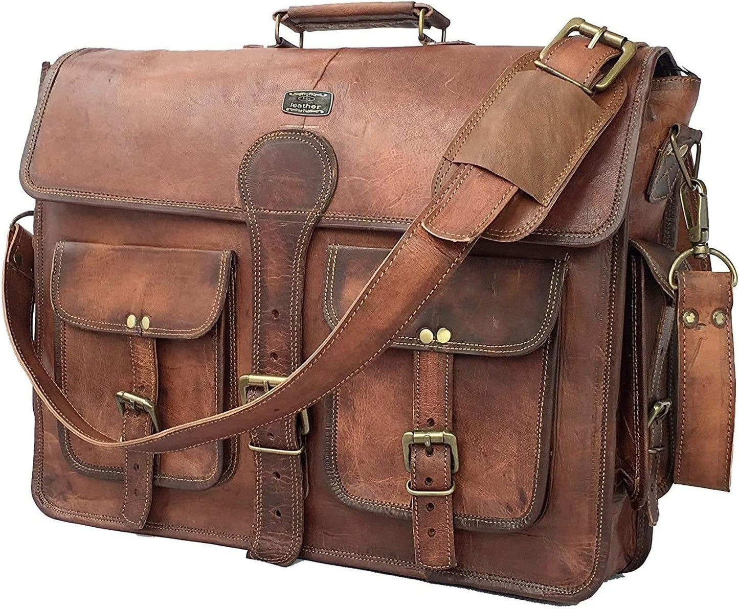 Cuero DHK Vintage Handmade Leather Messenger Bag for Laptops