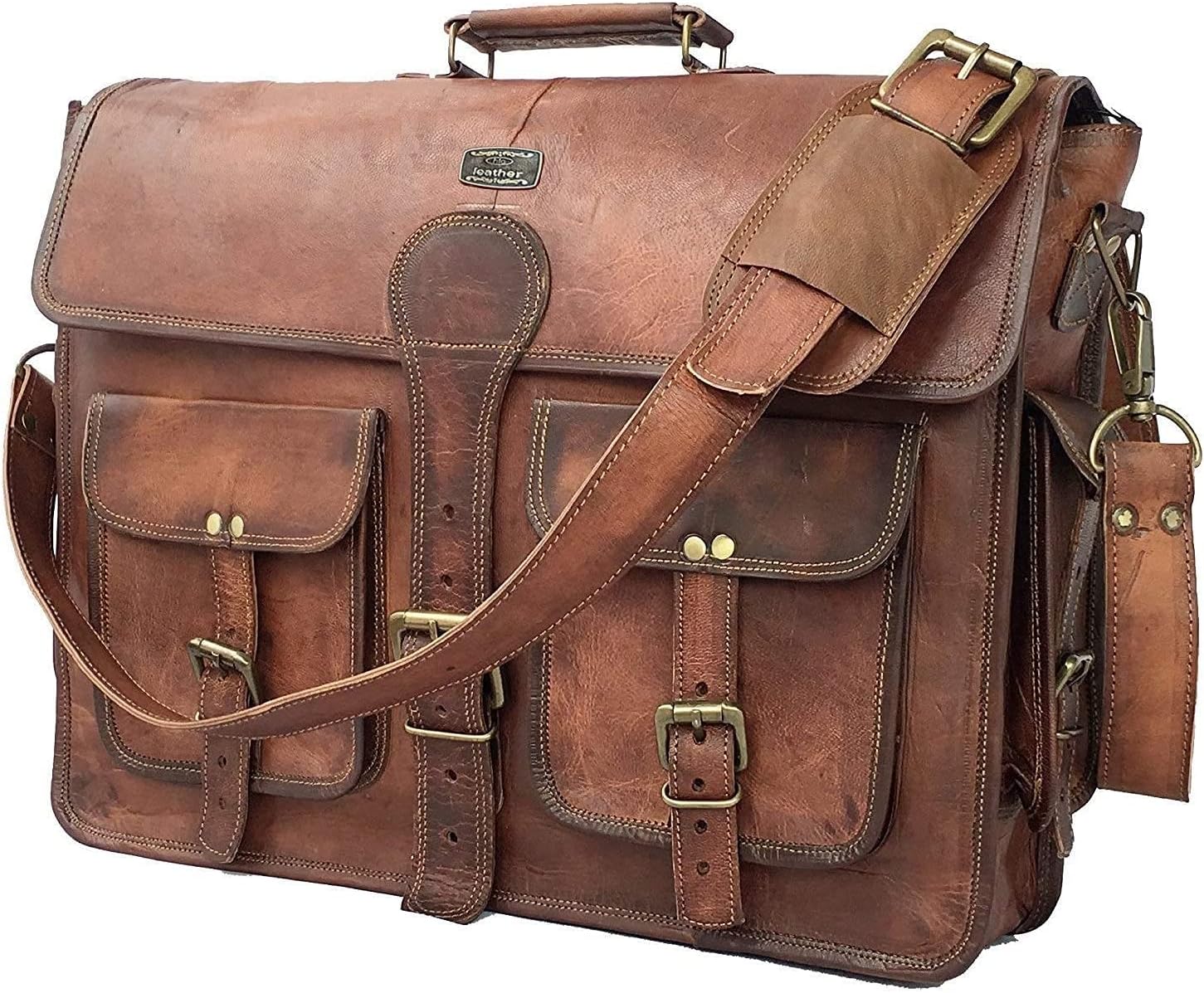 Cuero DHK Vintage Handmade Leather Messenger Bag for Laptops