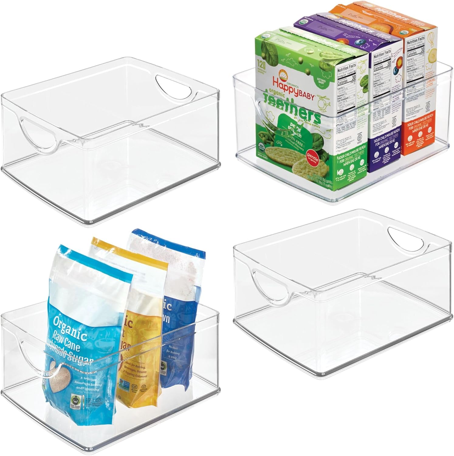 iDesign Pantry Storage Bins with Handles for Easy Organization