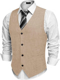 Men's Casual Business Vest Slim Fit Waistcoat - Lightweight Tailored